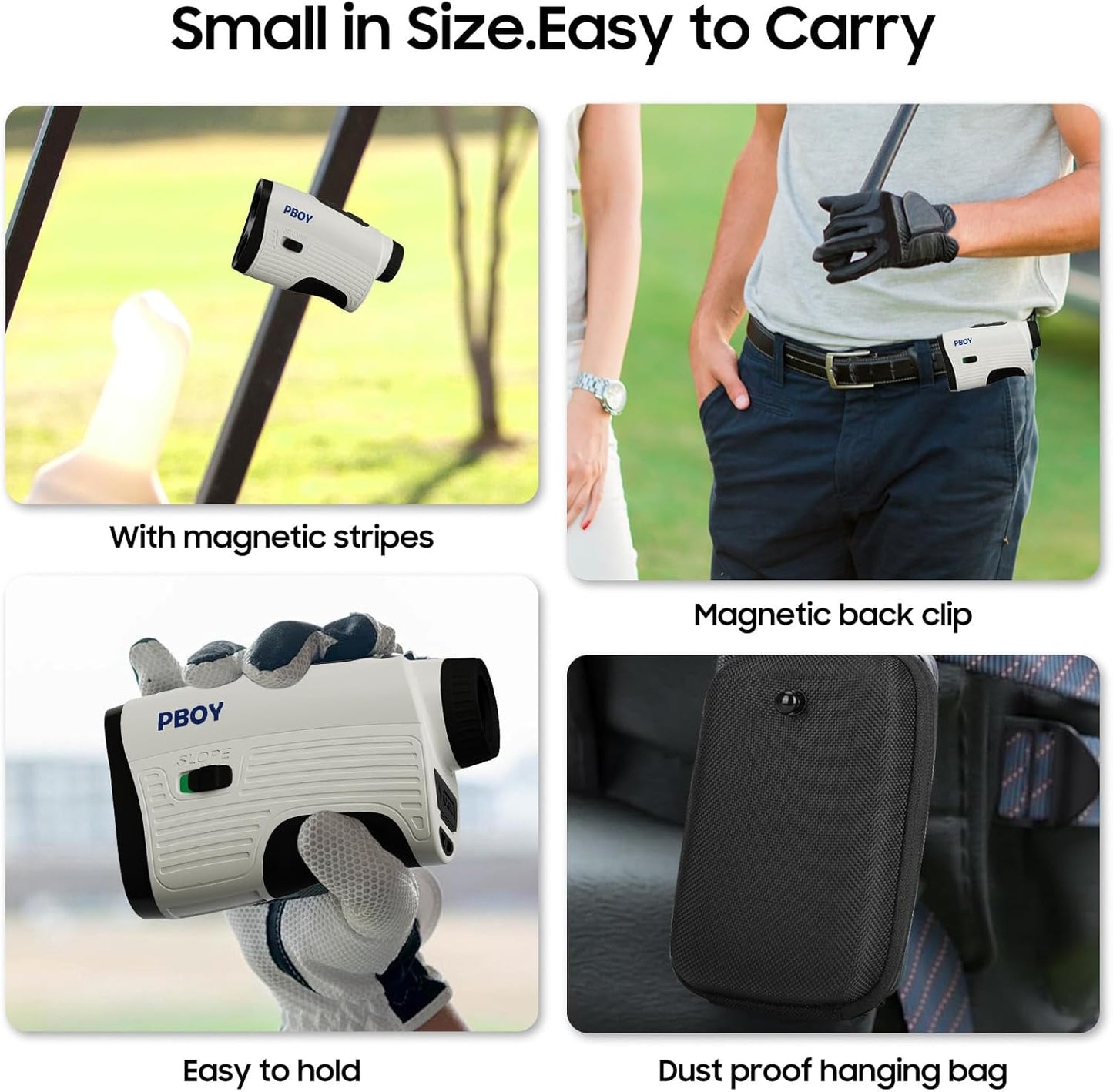 1200 Yards Laser Range Finder Golf, Golf Rangefinder with Slope and Magnet Strip,7X Magnification,Flag Pole Locking Vibration,1000mAh Rechargeable Battery,IP54 Waterproof,Magnetic Belt Clip Attached