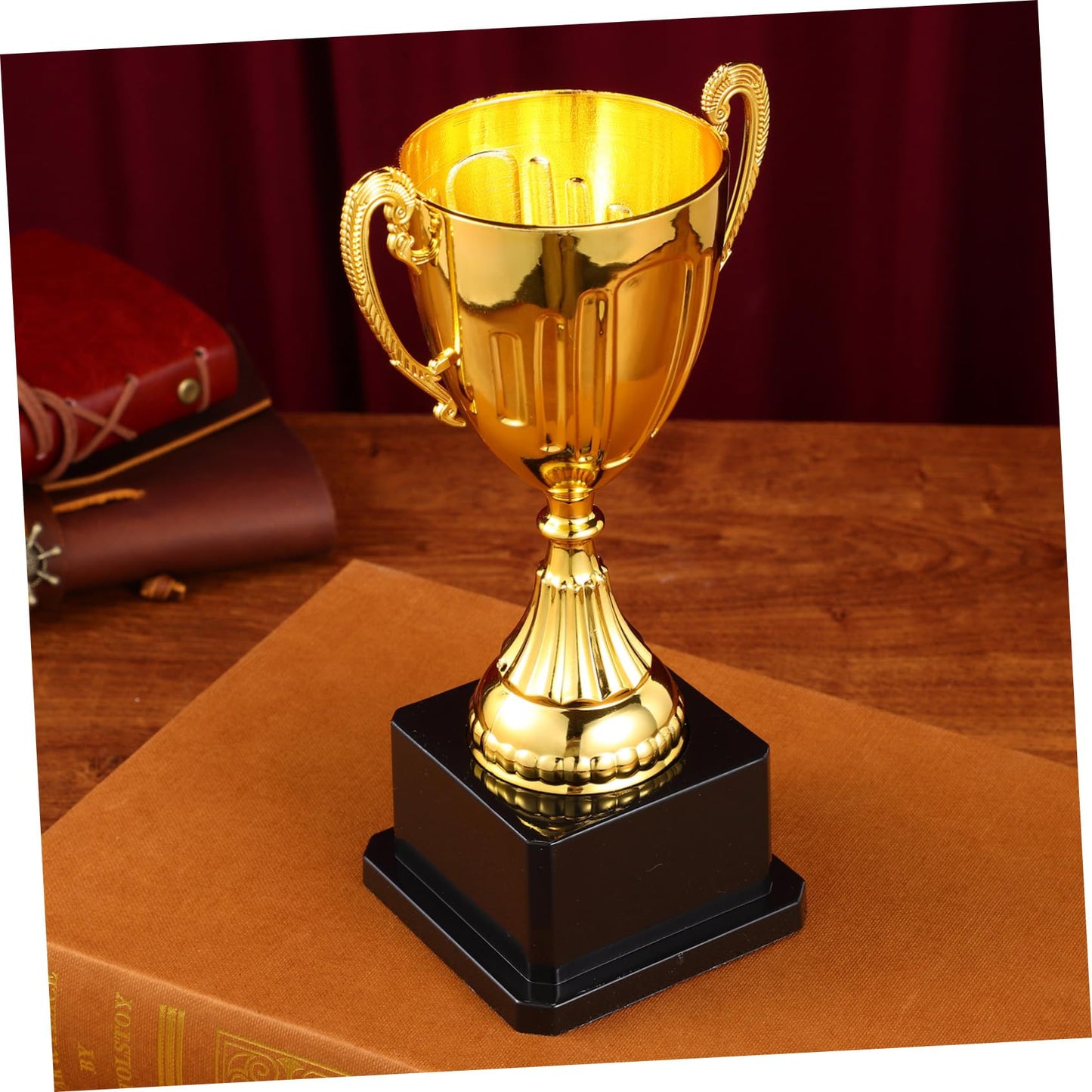 Totority Mini Gold Trophy with Black Square Base 7.5 Inch Award Cup for Classroom Rewards Party Prizes and Sports Recognition