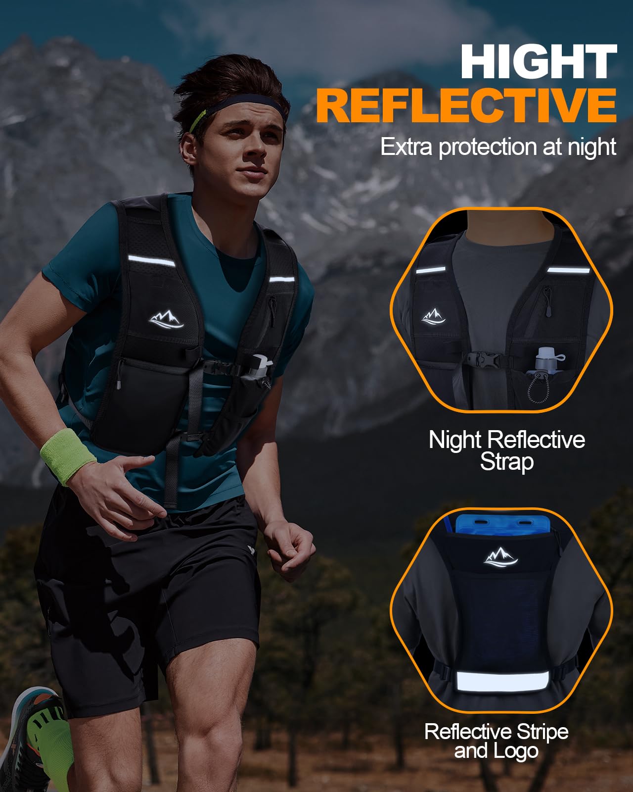 ISEYOU Running Vest for Women Men, Reflective Hydration Vest with Adjustable Waistband & Phone Pocket, Lightweight Breathable Running Water Vest for Jogging Hiking Trail Cycling and Marathon Race