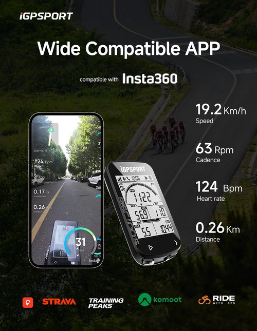 iGPSPORT BSC100S GPS Bike Computer Wireless, 2.6 inch LCD Display 40H Rechargeable Waterproof Cycling Computer (BSC100S)
