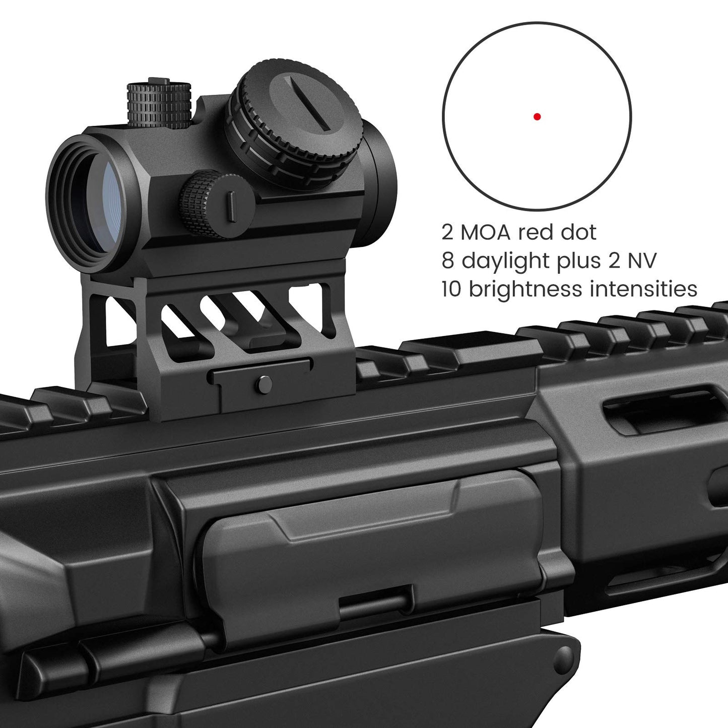 Feyachi 2MOA Red Dot Sight - V30 1x20mm Compact Red dot Optics with Motion Awake Low Profile and Absolute Co-Witness Mount, Flip Up Lens Covers and Anti Reflection Device