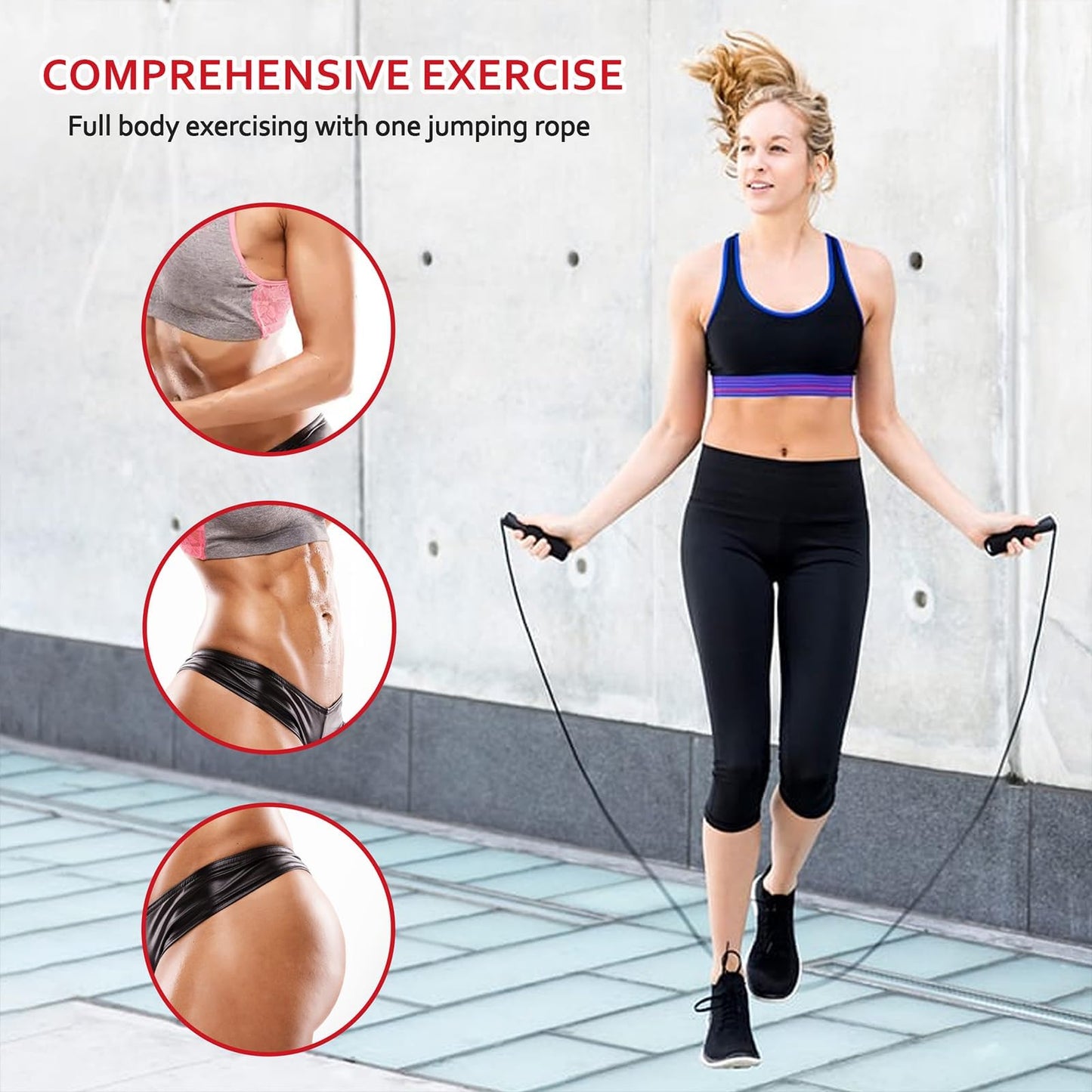 Jump Rope for Fitness, Adjustable Speed Jump Rope with Ball Bearings, Tangle-Free Skipping Rope for Women Men Kids, Durable Steel Cable with Soft Foam Handles for Cardio Workout, Weight Loss & Home Gym Exercise