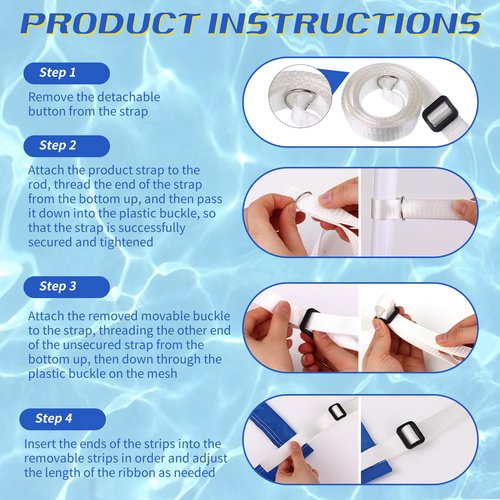 Mkhaslri Replacement Pool Volleyball Net Adjustable Length 15ft - 25ft, Portable Volleyball Net for Outdoor Backyard Swimming Pool Beach