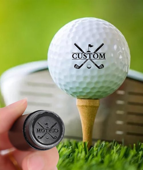Custom Golf Ball Stamp, Personalized Golf Ball Marker Stamp, Waterproof Golf Ball Stamper with Monogram Logo Design, Golf Accessories Customized Golf Gifts (Style-02)