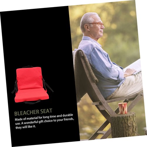 Totority Portable Cushion Back Support Stadium Seat Lightweight Comfortable Outdoor Chair Pad for Sports Camping and Picnics