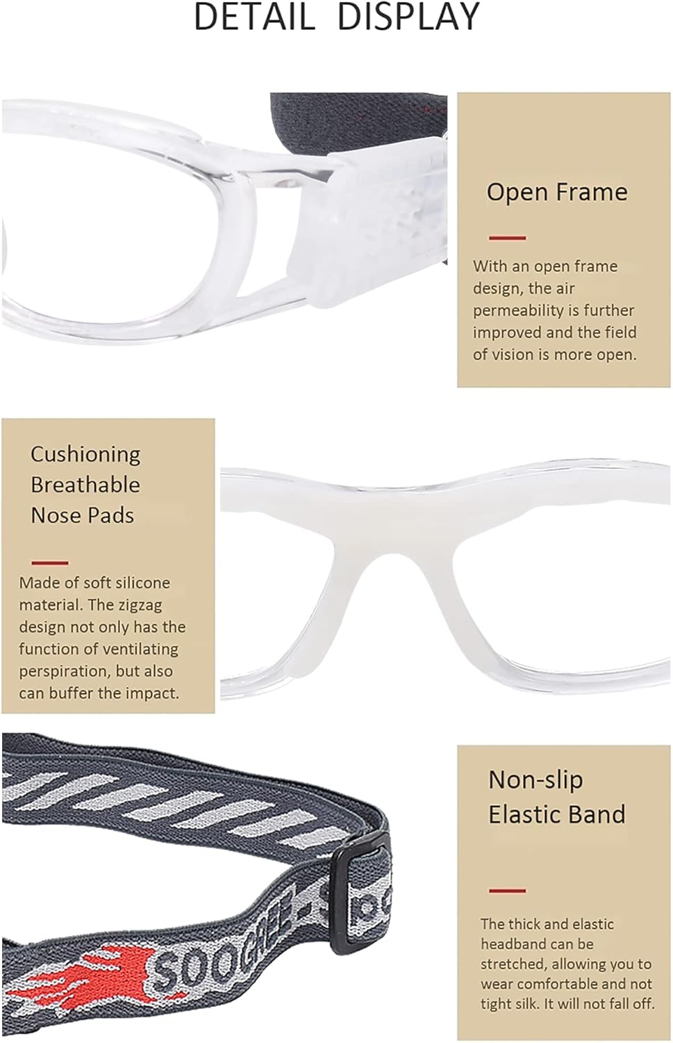 ''N/A'' Kids Sports Glasses Basketball Football Safe Training Goggles Anti Fog 7-12