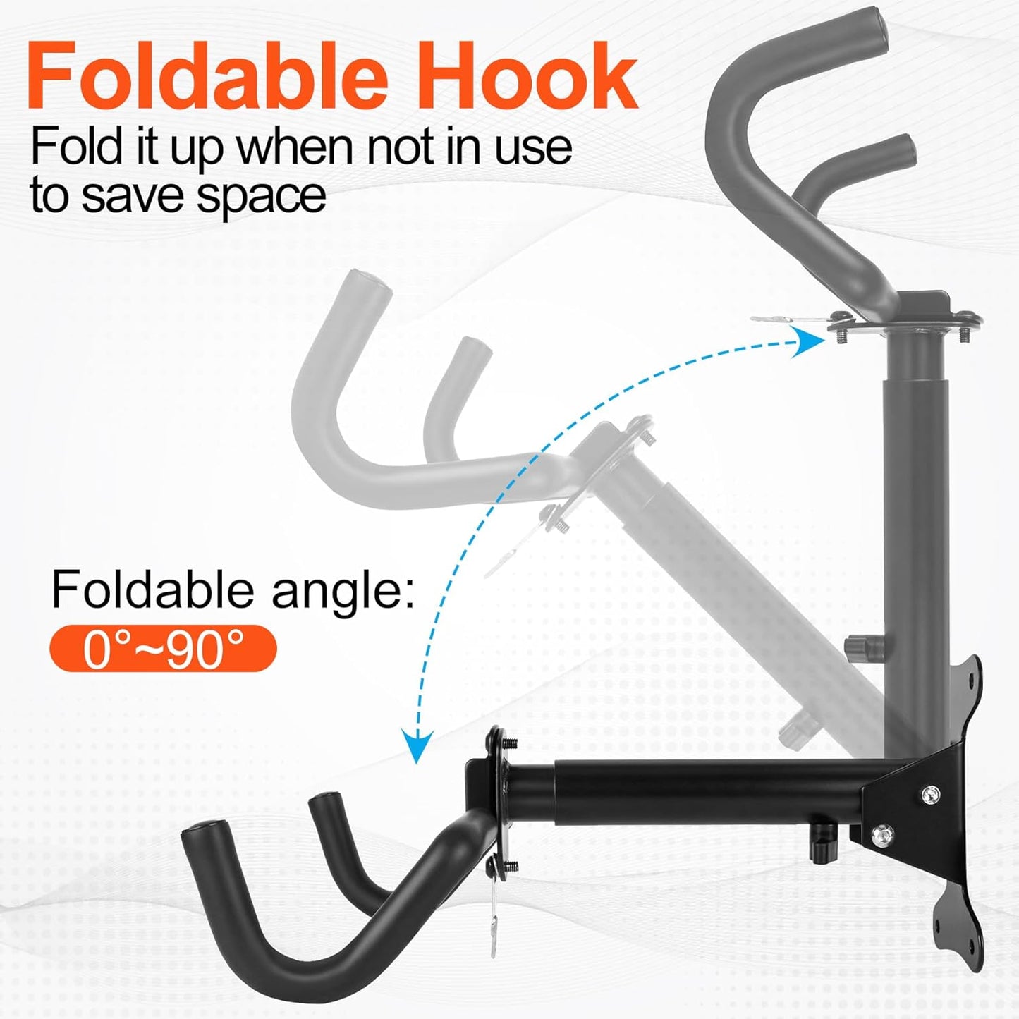 2 Set Bicycle Expandable Wall Hanger - Horizontal Bicycle Indoor Storage Rack | Bicycle Wall Mount Rack Hooks - Bike Hook for Road, Mountain or Hybrid Bikes(Stretchable, 2Set)