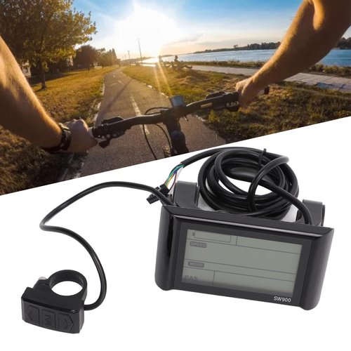 RiToEasysports Electric LCD Display, Electric Display Meter Control Panel Colourful Multifunctional SW900 with 5 Pin Socket Compatible with 36V and 48V