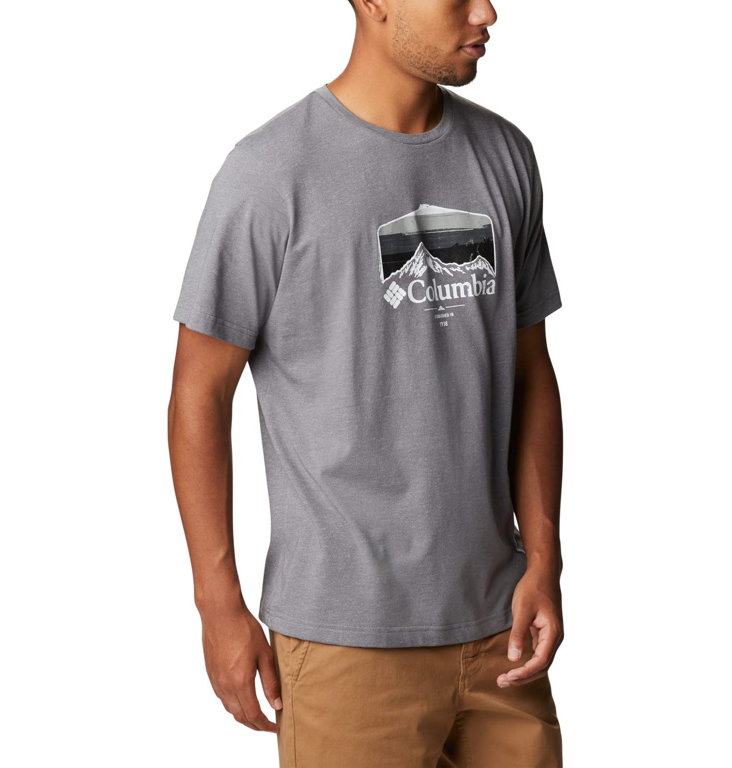 Columbia Men's Thistletown Hills Graphic Short Sleeve, City Grey Heather/Hikers Graphic, 5X Big