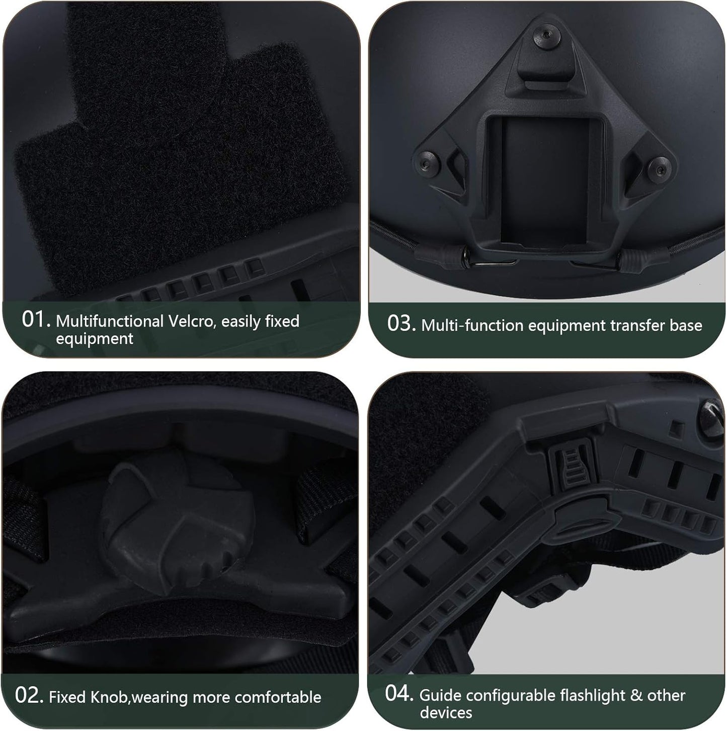 HYOUT Fast Base Jump Helmet PJ Style Airsoft Helmets U.S Tactical Helmet for Paintball Outdoor Sports Hunting Shooting