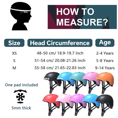 Glaf Toddler Helmet 2-4 Years Kids Bike Helmets for 2-8 Years Old Baby Girls Boys Multi-Sport Helmet Adjustable Skateboard Bicycle Helmet Lightweight 2 Sizes for Toddler to Youth (Pink, Small)