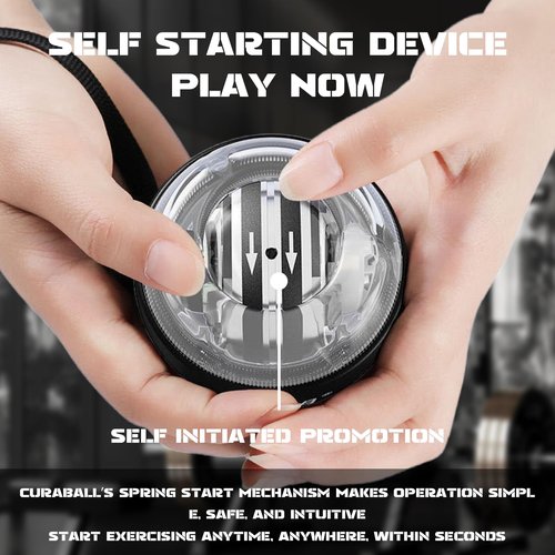 Curaball Hand Exerciser, 2025 New Curaball Hand Balls, Curaball Torque Ball, Curaball Hand Gripping, Auto-Start Gyroscopic Wrist Exercise Ball With Led Lights,Boost Grip Strength in Minutes (1pcs)