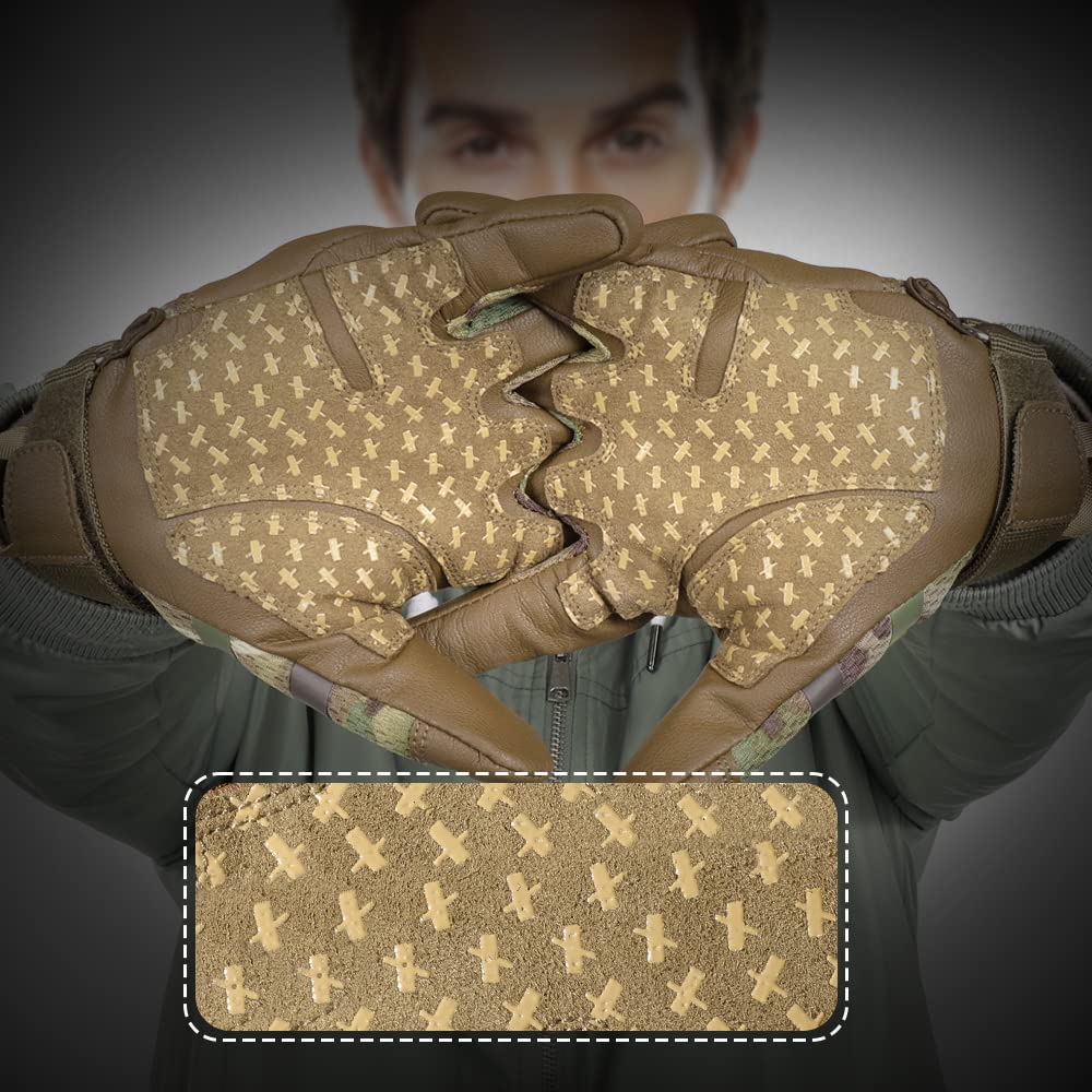 AXBXCX Touchscreen Full Finger Gloves for Men, Padded Outdoor Gloves Patterned Large