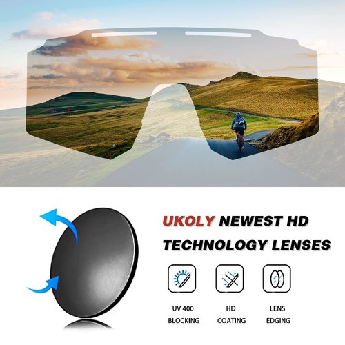 Ukoly Cycling Sunglasses with Interchangeable Nose Pad Men Women,Sports Sunglasses,Fishing Baseball Glasses