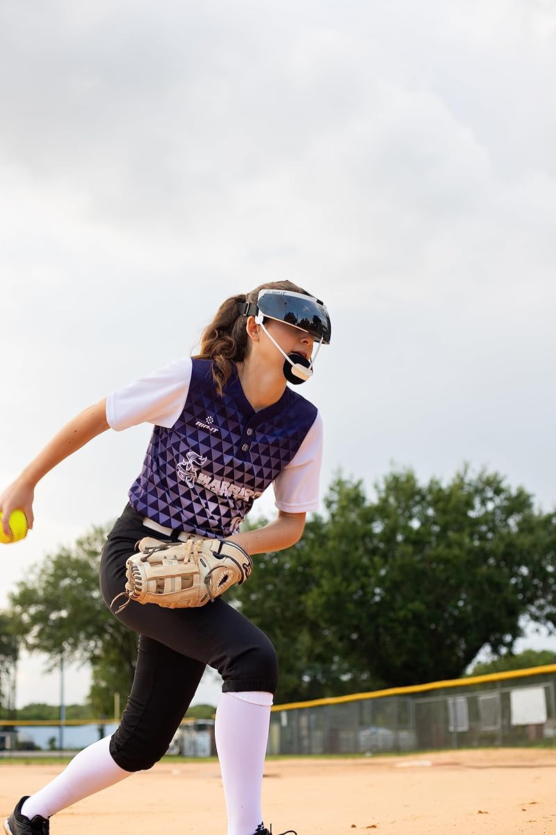 RIP-IT Softball Visor Shield for Fielder’s Masks - Lightweight Smoke Grey