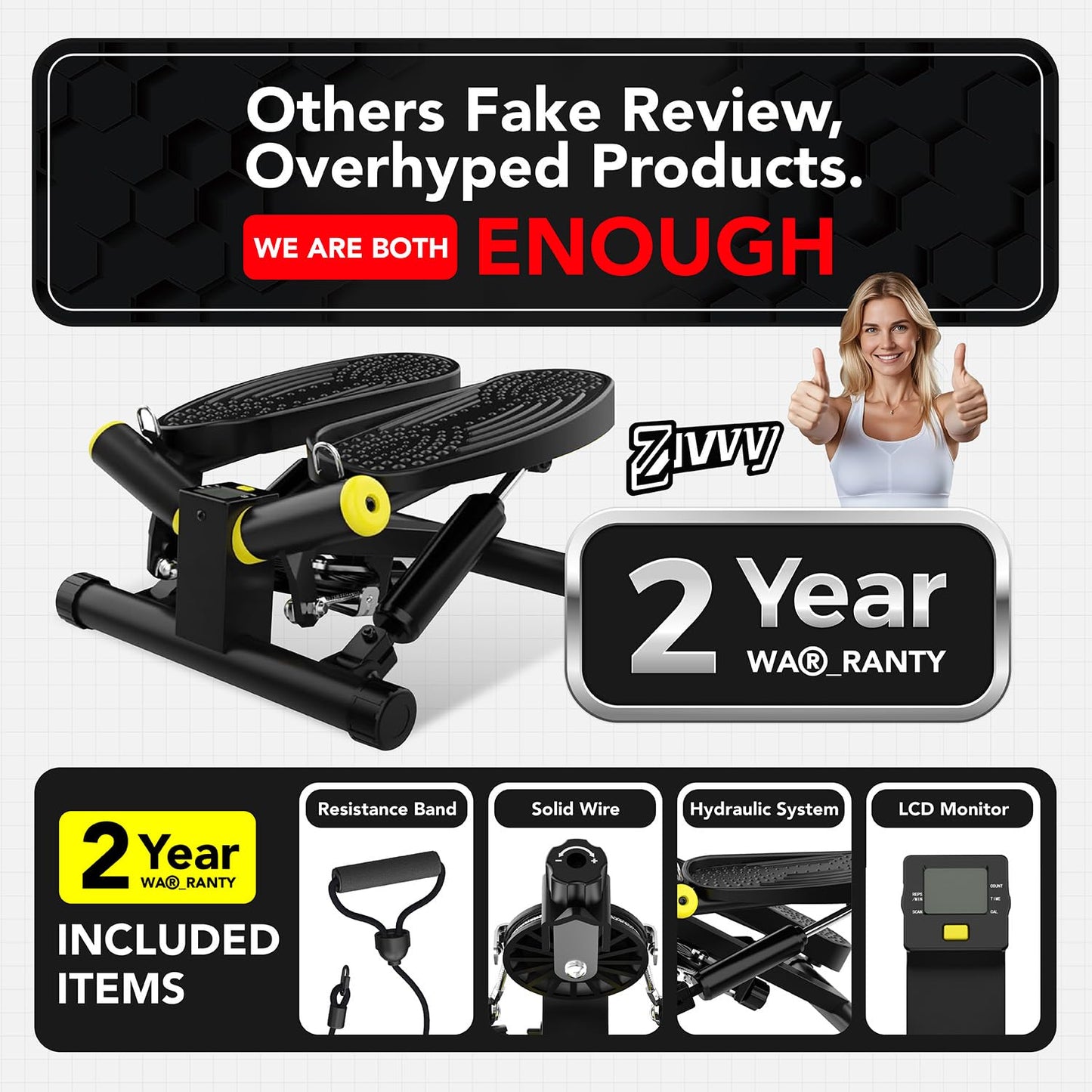 Mini Twist Stepper, Stepper Machine with 330LBS Weight Capacity, Mini Stair Stepper for Full Body Workout, Adjustable Step Height, Smooth and Quiet, Mini Stepper for Men Women