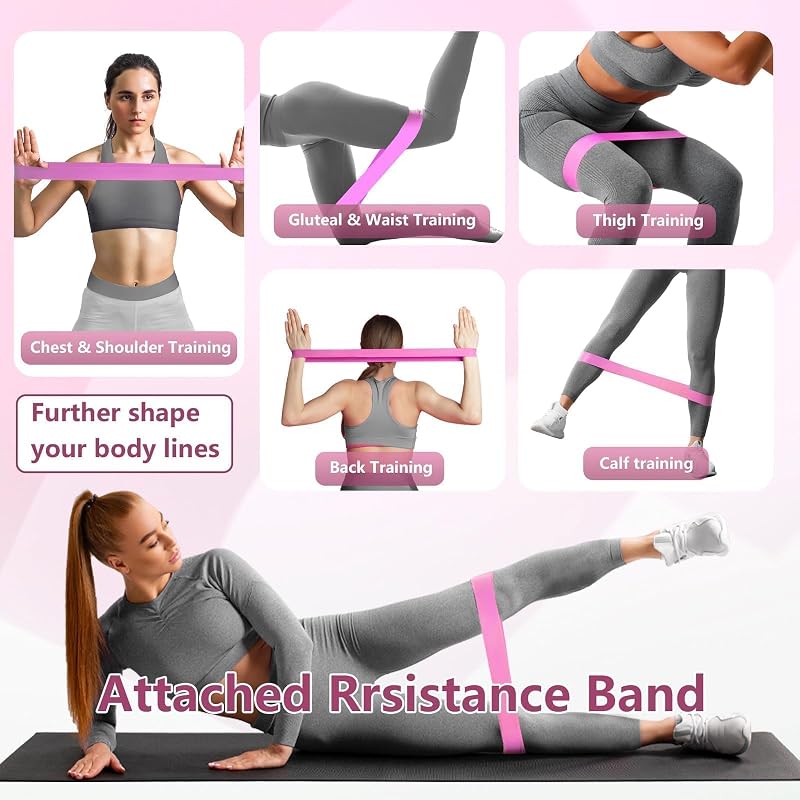 Thigh Trainer with LED Display - Pelvic Floor & Inner Thigh Exerciser (Pink) - 20lb Band