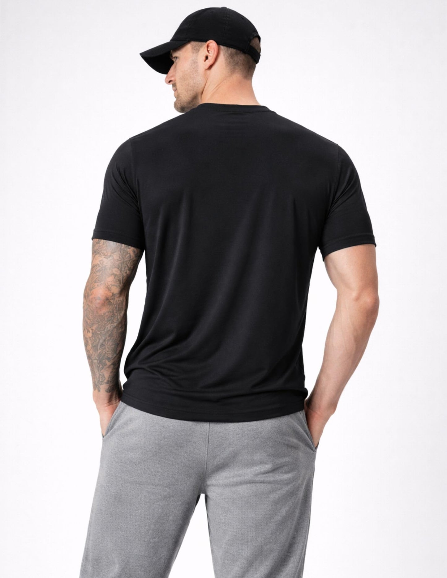 5 Pack Men’s Active Quick Dry Crew Neck T Shirts | Athletic Running Gym Workout Short Sleeve Tee Tops Bulk (Set 15, 3X-Large) Black/White