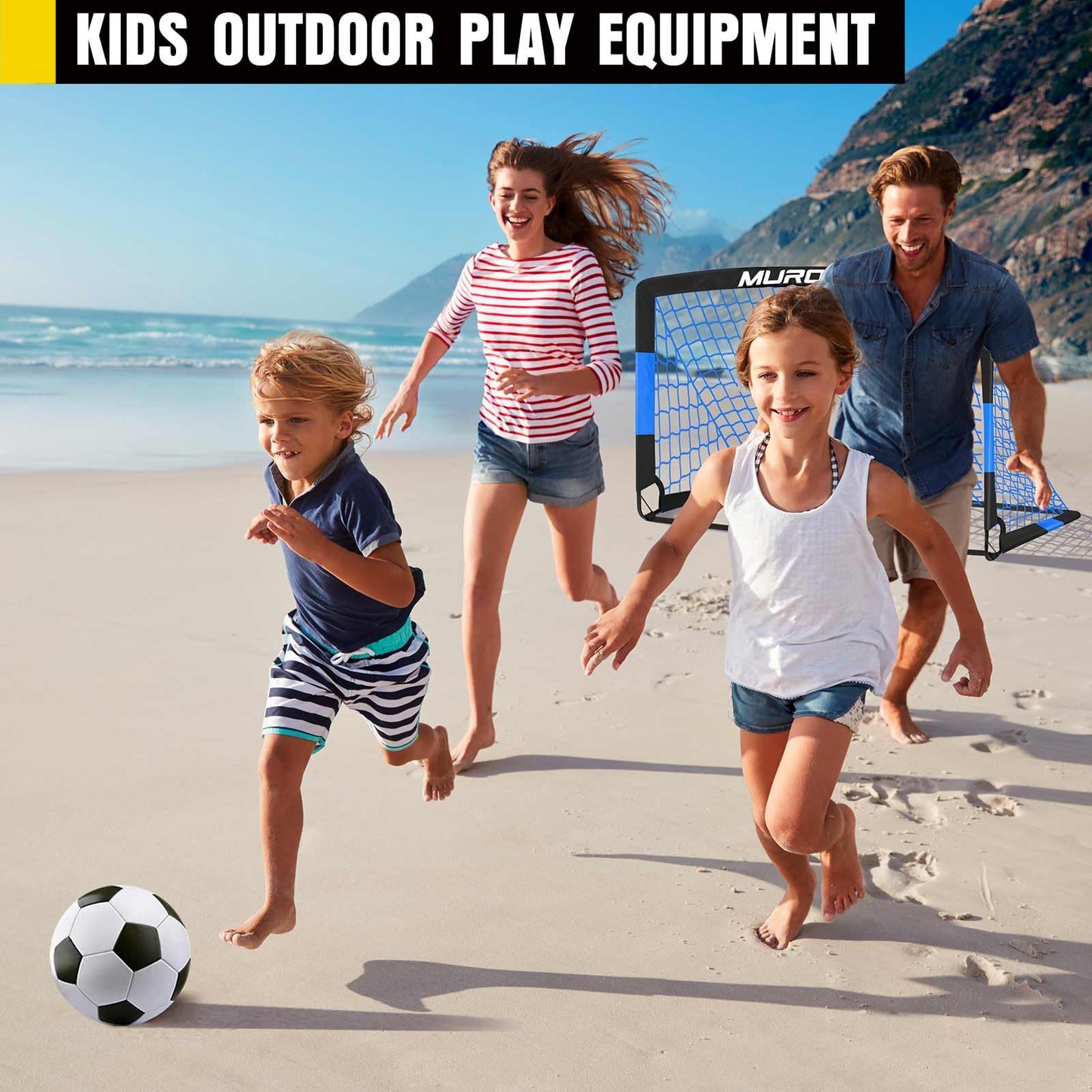 Soccer Goal, Kids Soccer Goals for Backyard Set, 2 Pack of Portable Pop Up Soccer Net with Soccer Ball, Agility Ladder, Cones, Complete Training Equipment for Youth, Toddler Outdoor Sports Games