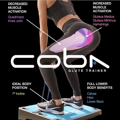 COBA Board Glute Trainer - Home Workout System, Core, Booty & Glute Exercise Machine, Portable Home Gym Full Body Booty Band Trainer with Free Videos