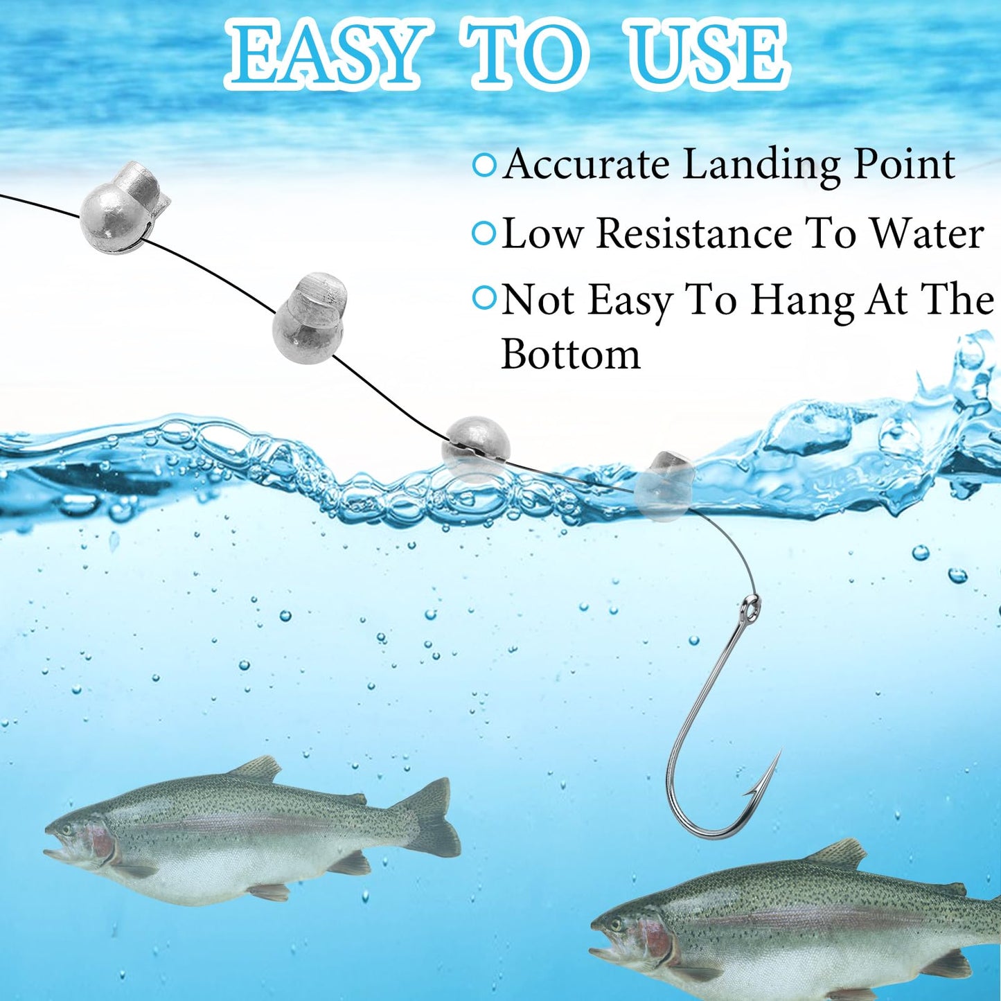 Fishing Weights Sinkers, 250/120pcs Lead Split Shot Fishing Sinkers Open Mouth Design Weights Clip Freshwater Saltwater Fishing Accessories (120pcs)