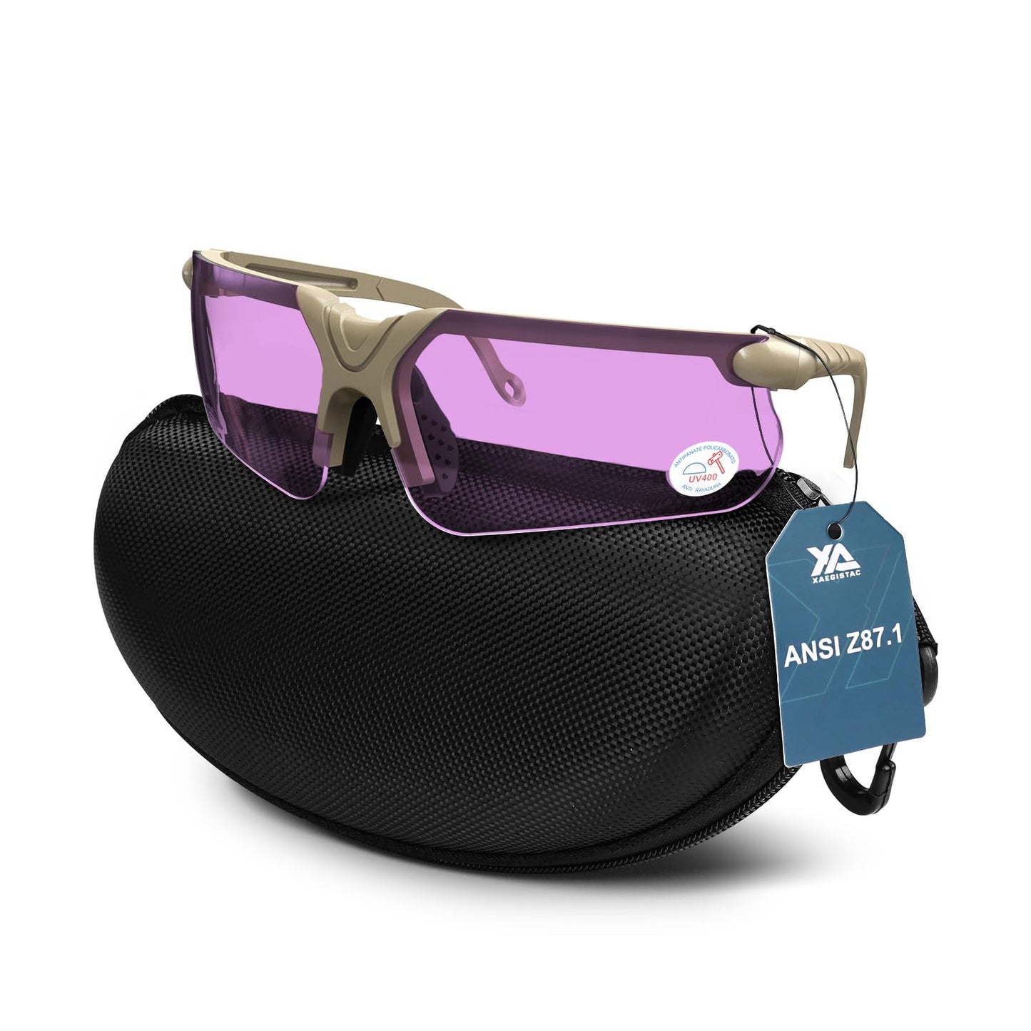 xaegistac Shooting Glasses with Case Anti Fog Hunting Safety Glasses for Adults