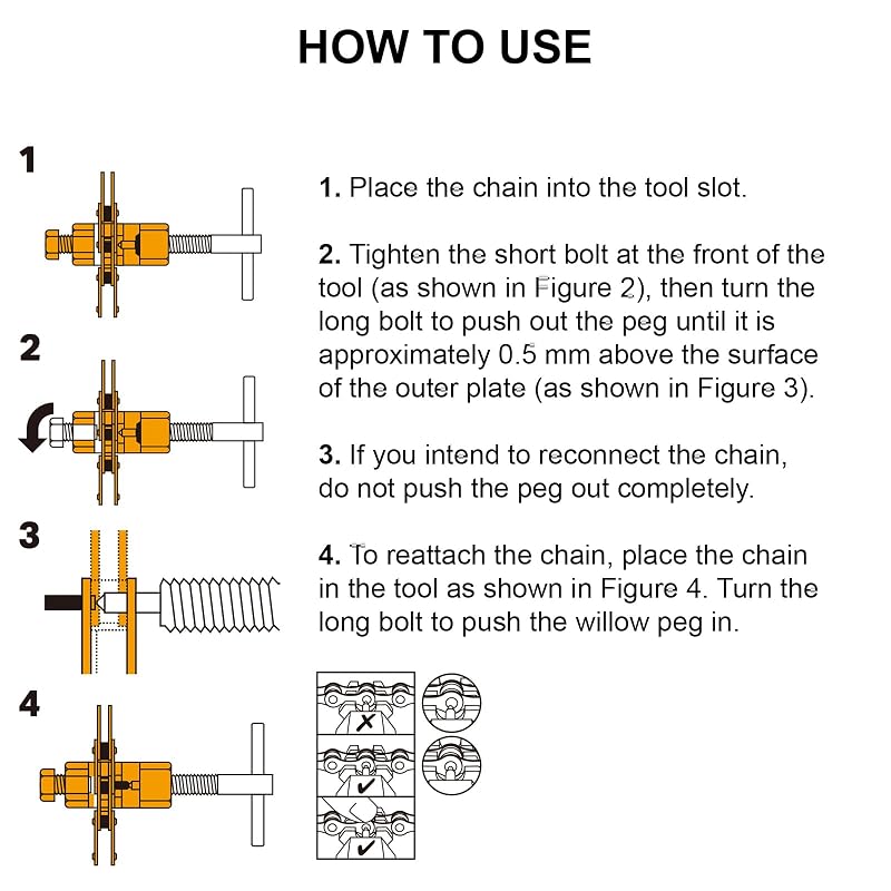Universal Bike Chain Tool Kit with Chain Breaker, Master Link Pliers & Chain Wear Gauge – 1-12 Speed Chain (Variation of THIS listing: Chain Breaker 01)