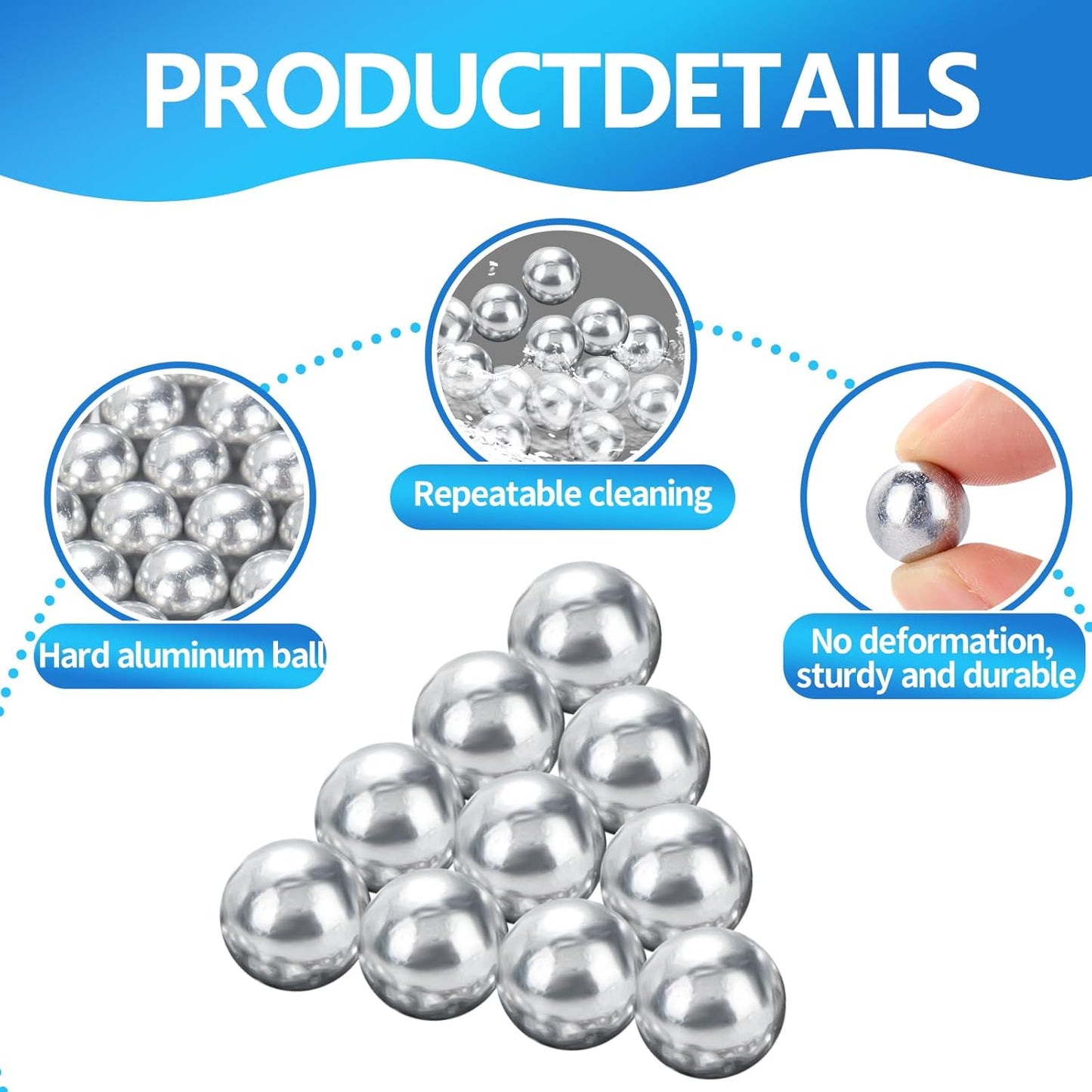 100 Pieces .43 Caliber Aluminum Paintball Ammo 1.8 Grams Solid Resuable Seamless Paintball Powerful for Shooting Training Practice Fit for T4E Walther PPQ/ TPM1 and Glock17/G17 (Silver)