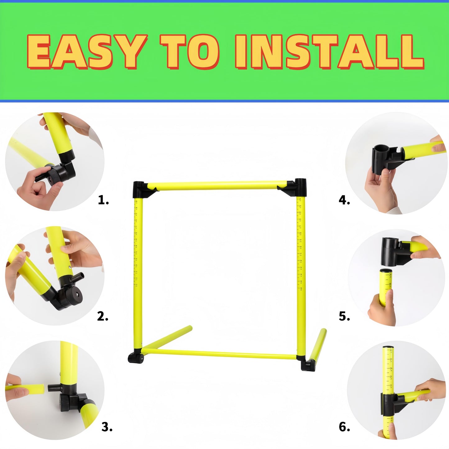 Adjustable Height Hurdles Training Equipment, 3Pcs Practice Hurdles Track and Field for Agility Training, Indoor & Outdoor Detachable Jumping Speed Hurdles for Football, Soccer, Basketball, Dogs