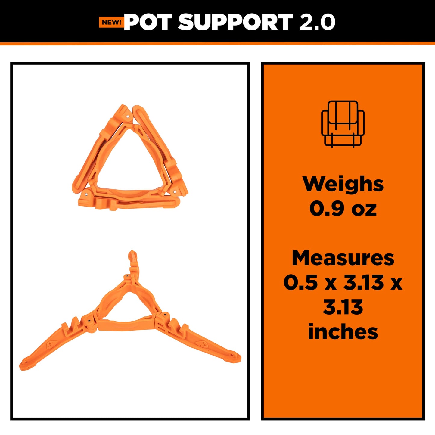 Jetboil Fuel Can Stabilizer 2.0 with Foldable Legs for Jetboil Camp Stove Systems, New for 2025