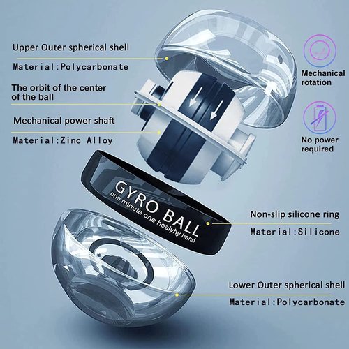 GOZATO Auto-Start Wrist Power Gyro Ball, Wrist Strengthener and Forearm Exerciser for Stronger Arm Fingers Wrist Bones and Muscle with LED Lights