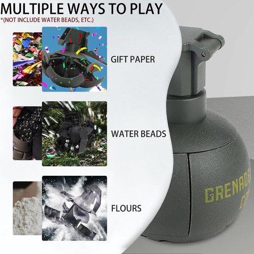 Disratw M67 Airsoft Grenade Toys 2Pcs Tactical Grenades Plastic CS Battle Game Toy with Pull Ring for Age 14+ (Green)