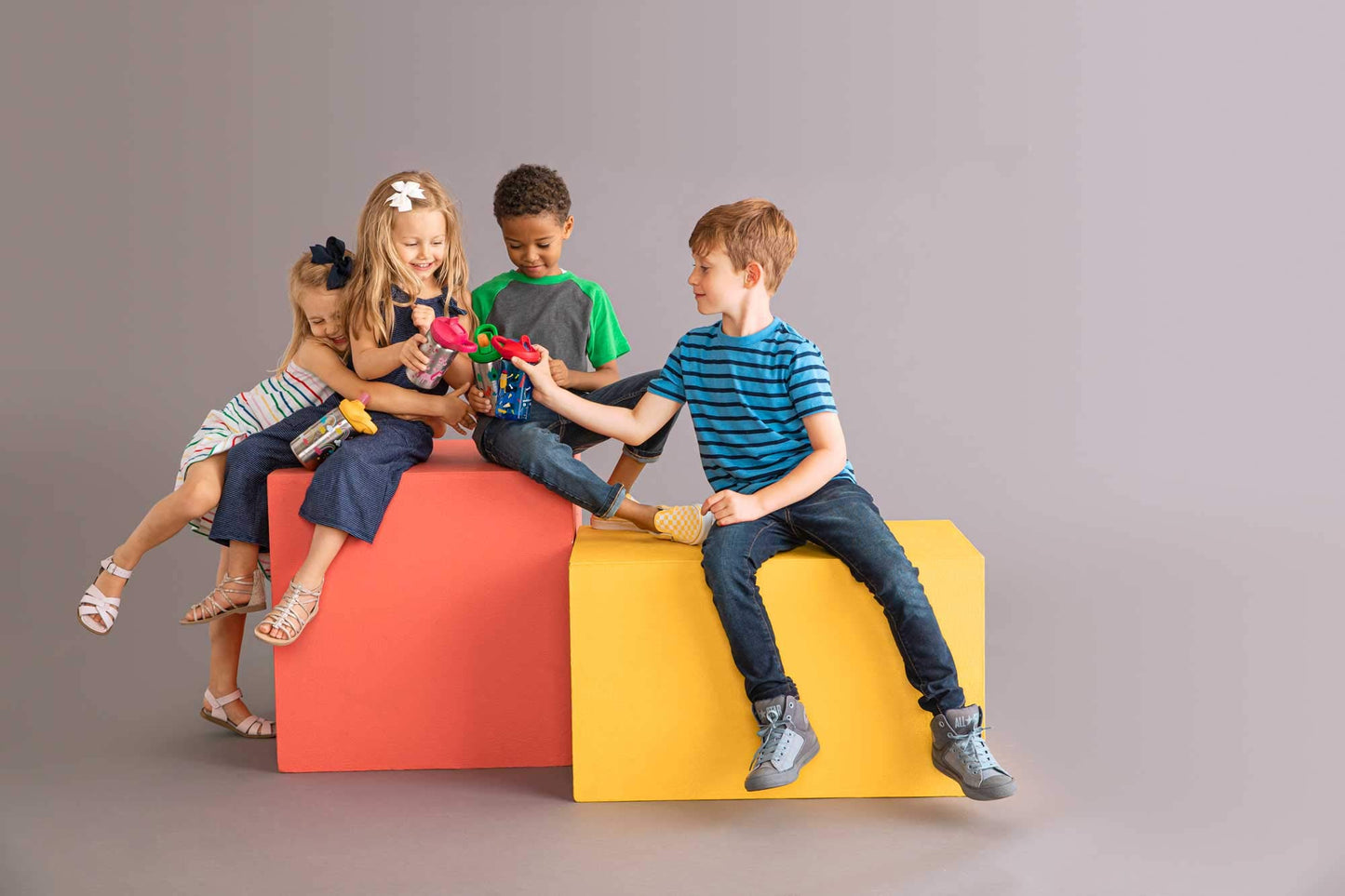 CamelBak Eddy+ Kids Water Bottle with Bite Valve Straw, Leakâ€‘Resistant Easyâ€‘Sip Design for Everyday Hydration, 14oz, Scuba Sharks