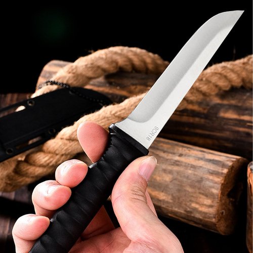 TIANYUE-FONG Fixed Blade Knife with Sheath, 8 Inch 9CR18 Steel Tactical Fixed Blade Knife with Non-slip Handle for Camping EDC Hiking Survival Hunting