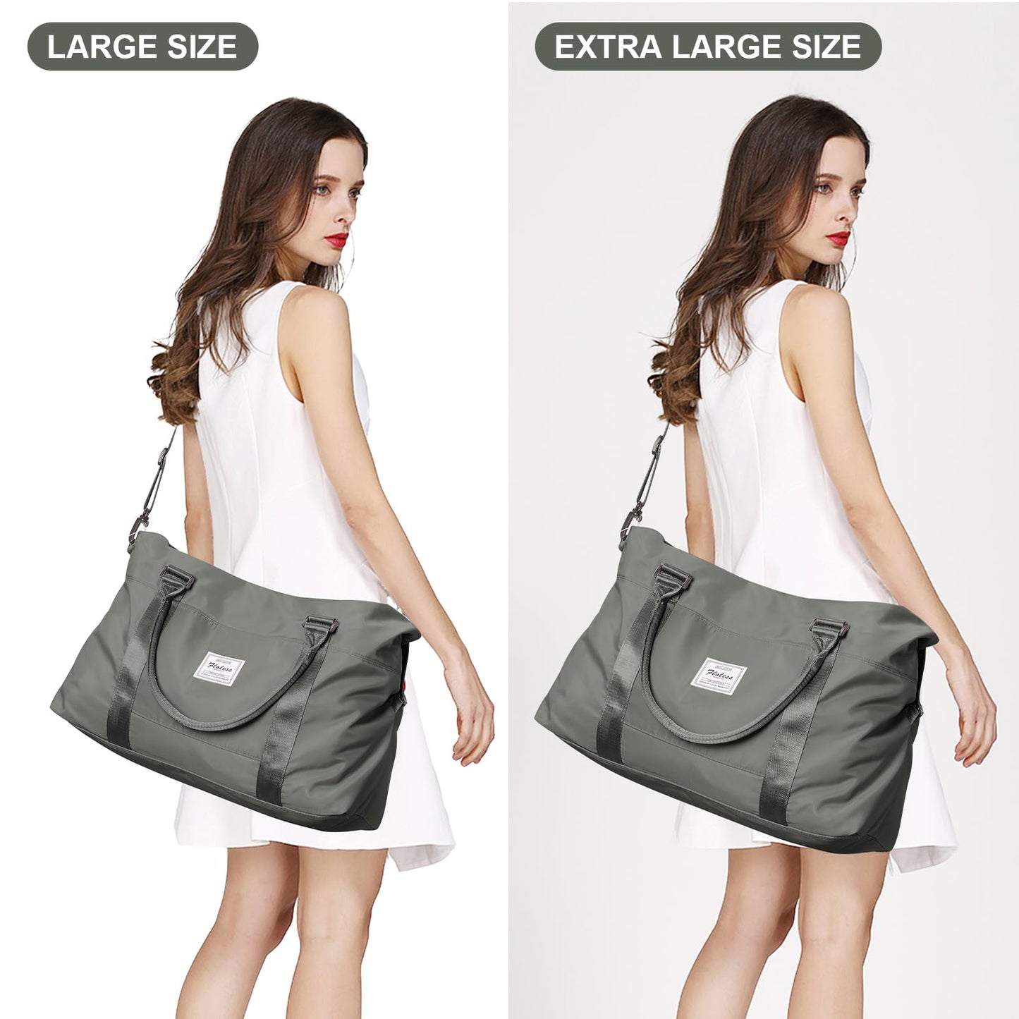 Travel Duffel Bag,Weekender Overnight Bag for Women,Carry-on Bag with Wet Pocket,Gym Bag,Extra Large,Olive Green