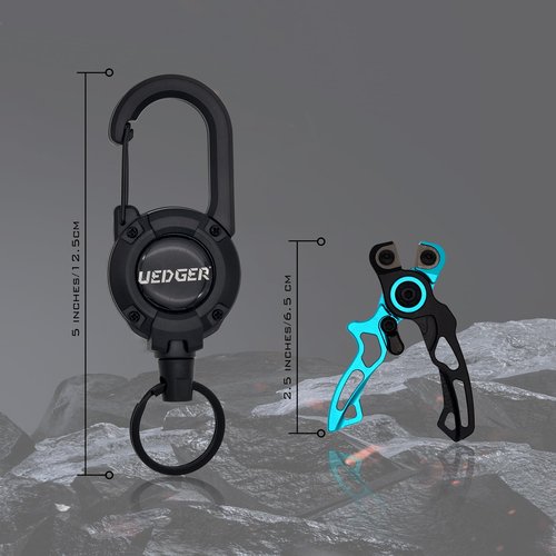 UEDGER Mini Fishing Line Cutter - Braided Line Scissor with Retractor, Fly Fishing Nippiers Line Clipper for Braid, Mono, Fluoro Lines (Blue)
