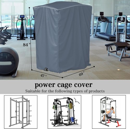 HSDFC Power Cage Cover,Strength Training Power Cage Covers,84" H x 47" L x 69" W-Squat Rack Cage Accessories Outdoor And indoor Universal Dust and Waterproof Four-Season Protective Cover-Black