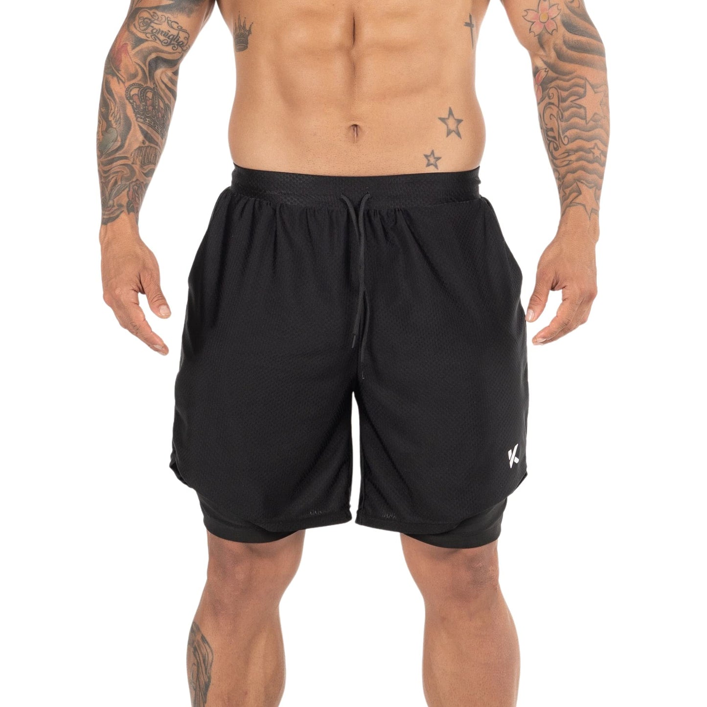 Kewlioo Men’s Sauna Shorts - Heat Trapping Compression Workout Shorts, 2-in-1 Double Layer Compression Shorts Men, Sweat Shorts Men for Gym Training, Exercise Black