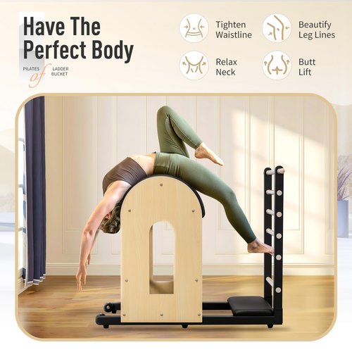 Faittd Ladder Barrel Pilates Equipment, Pilates Exercise Equipment for Building Strength and Flexibility, Strength-Training Tool, Workout Equipment for Home Pilates Gym or Studio Use