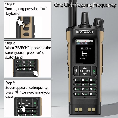 Ham Radio BAOFENG Radio UV32 Handheld 10W Rechargeable Walkie Talkies Long Range UV-32 5RM Two Way Radio NOAA Weather Radio with GPS,APP Programming Copy Frequency 2500mAh Battery USB-C Charging