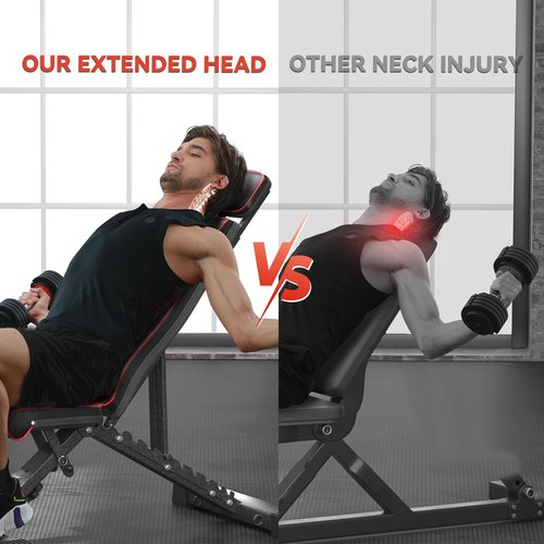 Adjustable 660LBS Weight Bench, 16 Positions Heavy Duty Weight Lifting Sit Up Bench Workout Benchs Folding Bench Press Exercise Bench