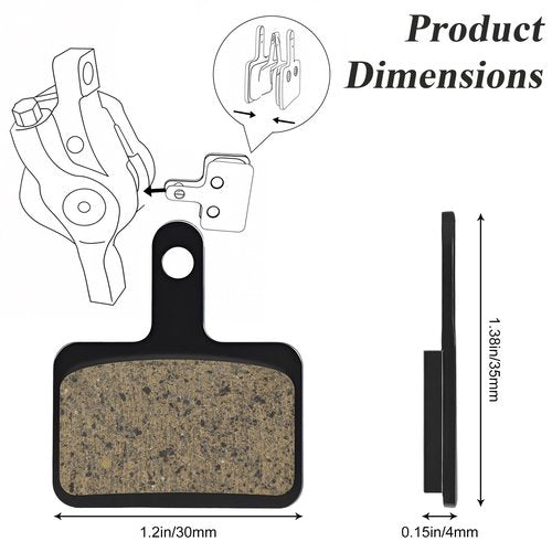 4 Pairs Bike Brake Pads, Resin Semi-Metallic MTB Disc Brake Pads, with Installation Tools, Suitable for E-Bike, Fit for Tektro Shimano TRP M520 M510 MT200 Deore Br-M575 T615 T675