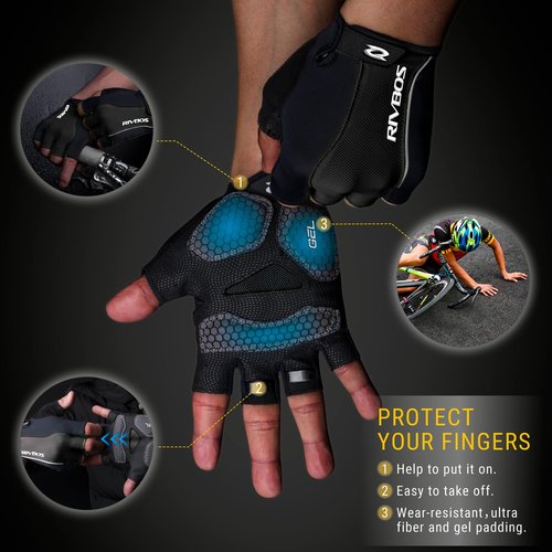 RIVBOS Cycling Gloves Bike Gloves for Men Women with Anti-Slip Shock-Absorbing Pad for Bicycle/Workout/Road Bike/Gym/Driving CHG002