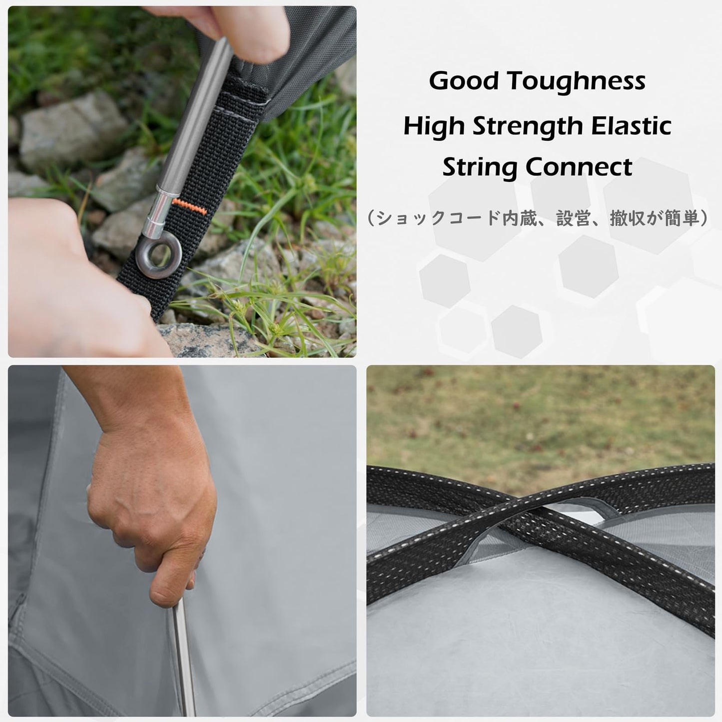 TRIWONDER Tent Poles Replacement Aluminum Camping Rod Accessories Pre-Assembled Tent Pole Repair Kit, 2 Pcs (12.1ft (370cm))