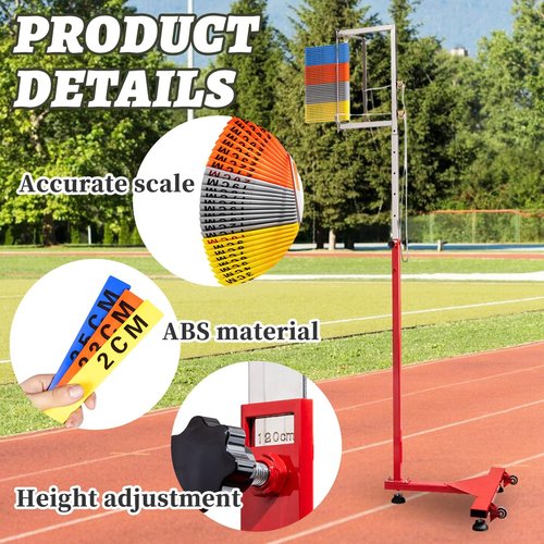 67-141.7 Inche Vertical Jump Tester,Floor Standing Vertical Jump Measurement Tool Adjustable Height,Movable Vertical Jump Trainer with Wheels,Vertical Trainer Stand for Adjustable Height Training