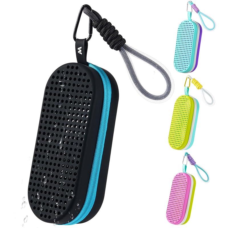 Silicone Swim Goggle Case with Drain Holes - Black