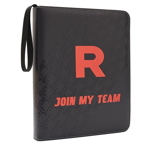 Trading Card Binder 9-Pocket with Handle, Red and Black, Join My Team Design 900 Pockets (Black, 900)