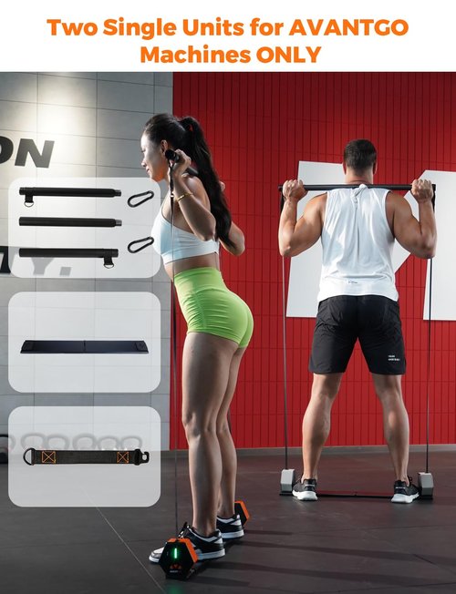 AVANTGO Portable Home Gym 4-Pack Set: Foldable Long Bar, Extension Rope, Stand Base, Storage Bag