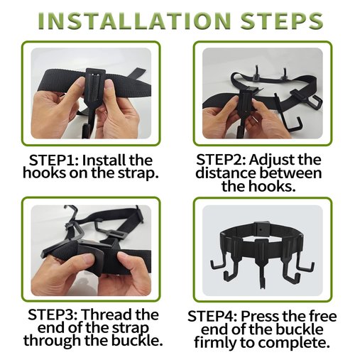 Sailortenx Treestand Strap Gear Hangers with 5 Large Hooks, Lightweight Multi-Hook Accessory Holder, Outdoor Tree Stand Bow & Gear Hanger for Hunting, Camping, Hiking