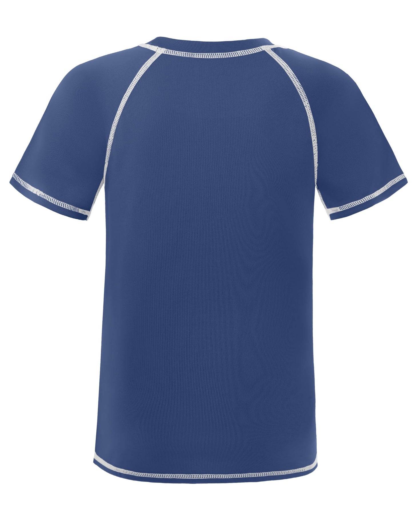 Roadbox Boys Rash Guard Short Sleeve Swim Shirt, UPF 50+ UV Water Shirts for Kids, Surf Fishing Sun Protection Rashguard Sea Blue